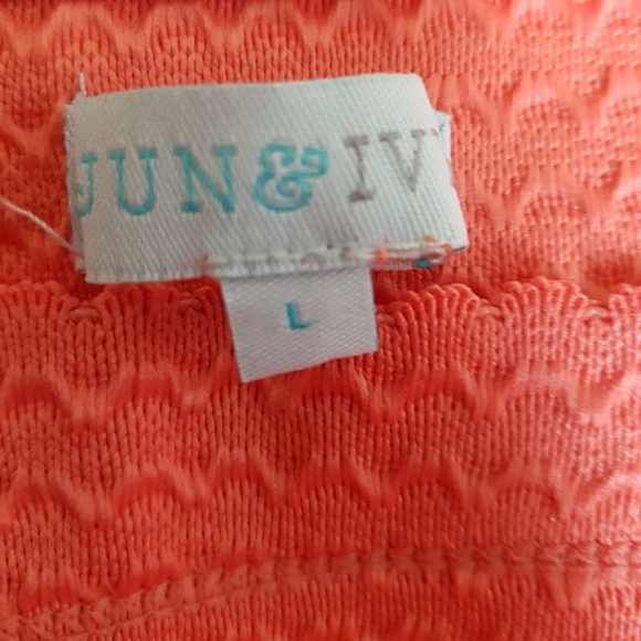 Strapless Coral Fit & Flare Dress - Size Large - Picture 9 of 9